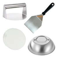 Genérico - Kit Prensa Hamburguesas Acero Inoxidable 4 Piezas