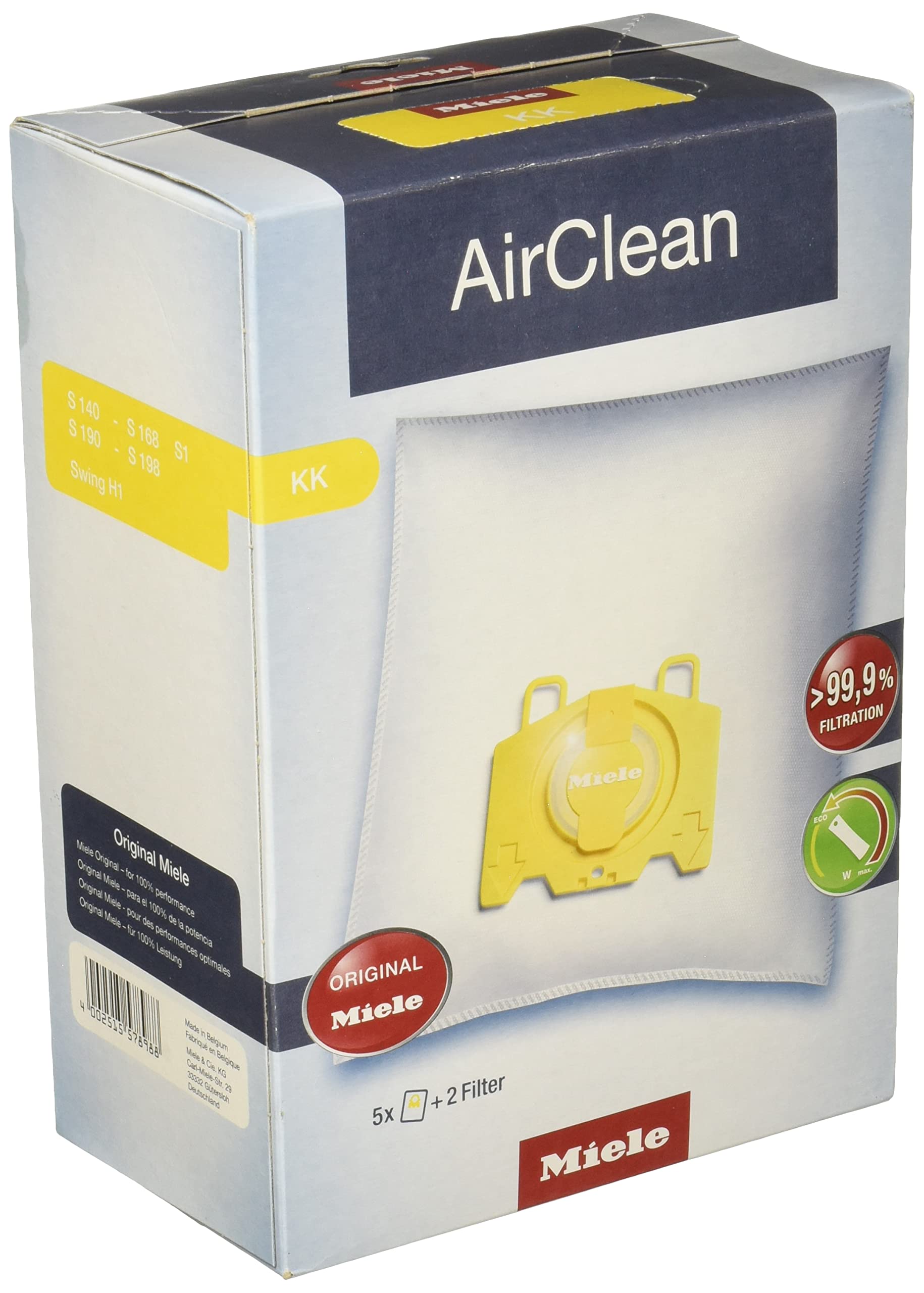Bolsas De Aspiradora Miele Airclean 3D Kk Para Swing H1, S1