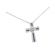 thumbnail image 2 of Collar de Acero Con Colgante de Cruz y Circones, 2 of 4