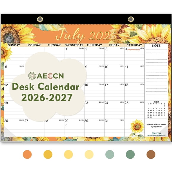 Calendario AECCN 43 cm x 29 cm 2026‑2027 + 214 pegatinas