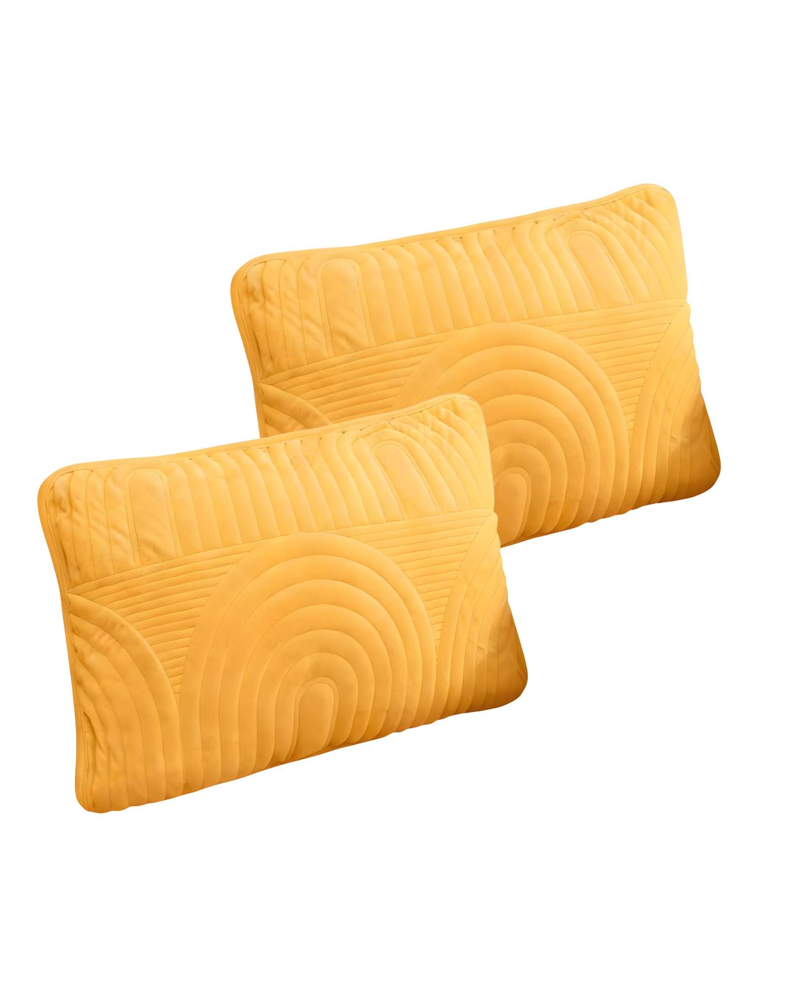 Genérico - Set De 2 Fundas De Cojin Serie Arco 30X50 Cm Amarillo