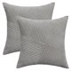 thumbnail image 1 of REGALWOVEN Fundas de Almohada de Pana Juego de 2 Fundas de Cojín Decorativas de Rayas Sólidas para Sofá Cama Decoración del Hogar Gris 18" x 18", 1 of 6