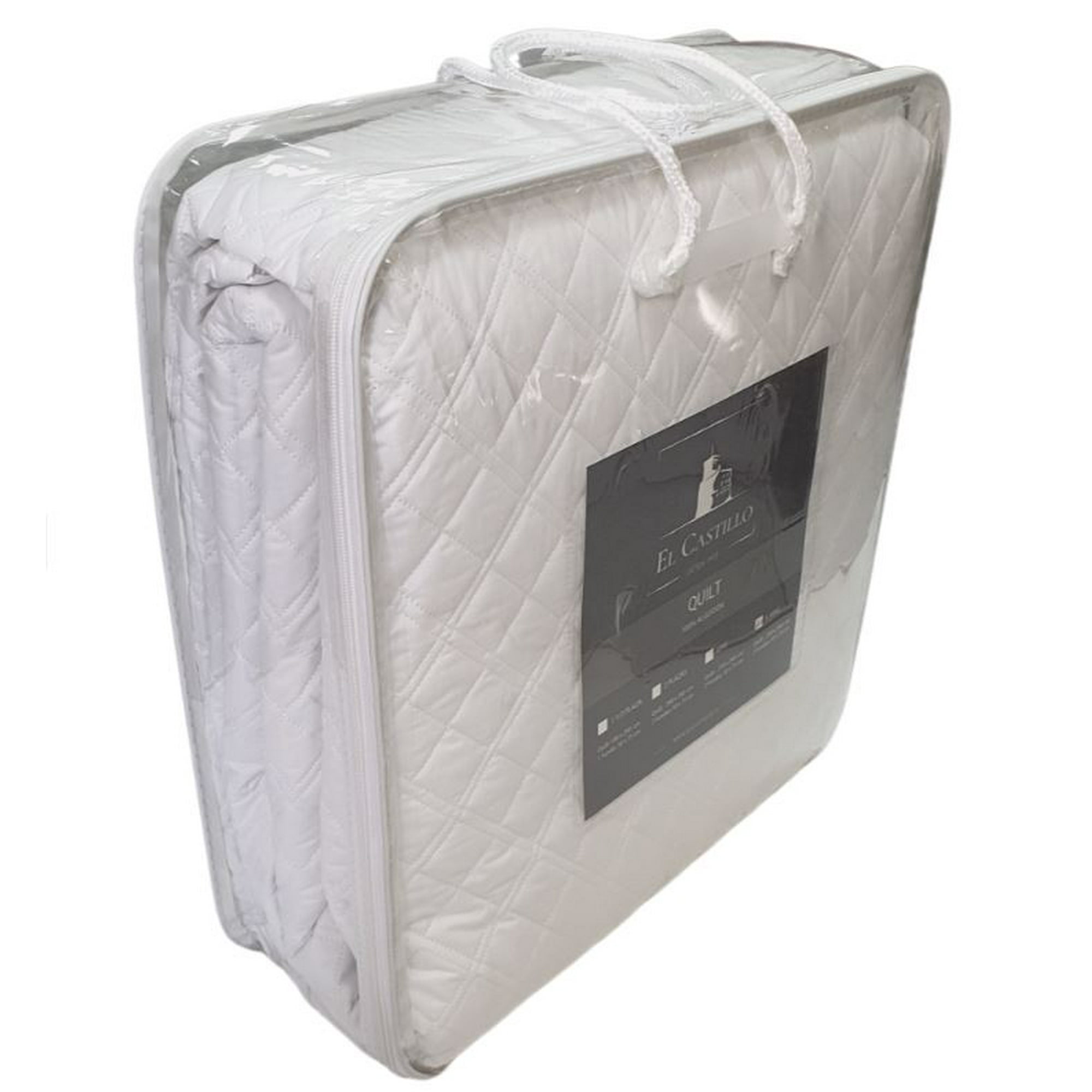 El Castillo - Quilt 100% Algodón Blanco Super King
