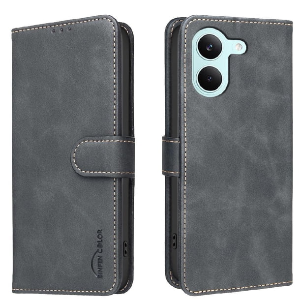 Funda Billetera para Xiaomi Redmi Tubo5 Protección RFID y Soporte Ajustable Negro