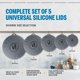 thumbnail image 2 of Funda de silicona para microondas Basic Haus Grippy Lids, juego de 5, 2 of 8