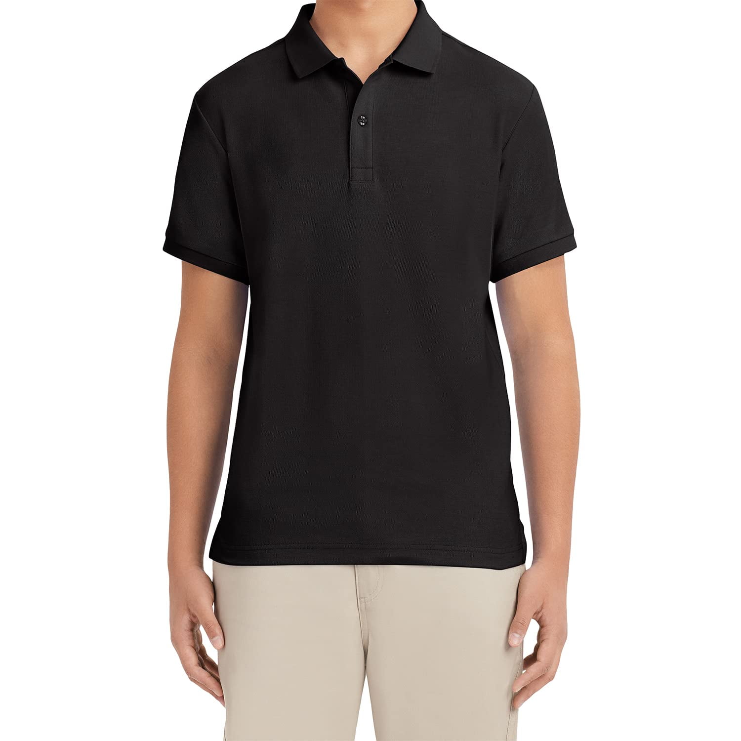 Camisa Polo Izod Para Hombre Manga Corta Negra Talla 38-39 Us