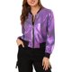 thumbnail image 1 of Chaqueta Bomber Corta con Cuello Alto y Cremallera Metálica para Mujer de INSPIRE CHIC XL Púrpura-1, 1 of 8
