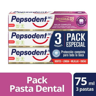Pack 3 Pasta Dental Integral 18 75 Ml Pepsodent