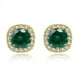thumbnail image 3 of Aros Paris Jewelry 10k Yellow Gold 3Ct Round Created Emerald Halo Stud Plated, 3 of 3