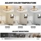 thumbnail image 4 of Ventilador de techo MOOONICHE 51 cm dorado con LED y control remoto, 4 of 9