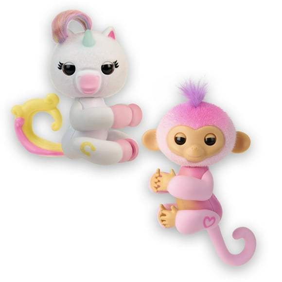 Toy Fingerlings Interactive, bebé mono y unicornio, paquete de 2