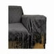 thumbnail image 1 of Manta decorativa tejida para sillón, piecera o cama color gris oscuro, 1 of 3