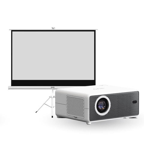 Proyector Portátil Hexa 8000Lm + Telón 60"" Levo