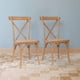 thumbnail image 1 of Pack 2 Sillas Comedor Madera Natural Rattan Apilables Crossback Venhoouse, 1 of 8