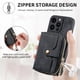 thumbnail image 3 of Funda Tipo Cartera con Correa Cruzada para iPhone 15 Pro Max Protección Contra Golpes Negro, 3 of 6