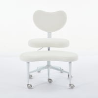 M&Ms - Meditation Chair Plus, Cross Legged Chair With Wheels, Adhd Chair, Criss Cross Desk Chair With Lumbar Support And Adjustable Stool, Flexible Design For Fidgety Sitters, Ivory