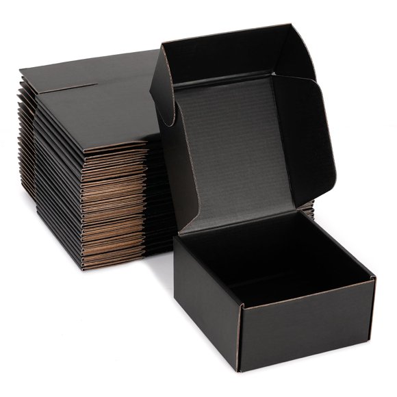 Cajas de envío DUZCLI 6x6x3 negras - paquete de 25 unidades