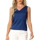 thumbnail image 1 of INSPIRE CHIC Camisola de Satén para Mujer sin Mangas con Escote en V, Top Sedoso con Tirantes Anchos, Blusa Elegante para Dormir y Descansar M Azul Marino, 1 of 6