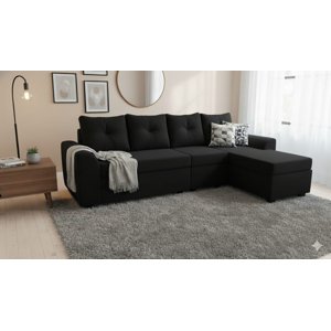 Deco Outlet Gm - Seccional Modular Bruselas 4.1 Felpa Negro
