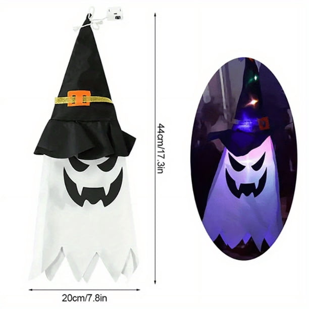 1pc Glowing Wizard Hat Lamp for Halloween Decoration - Flashing Light Gypsophila Ghost Festival Dress Up - Perfect for Hanging Lantern Decor