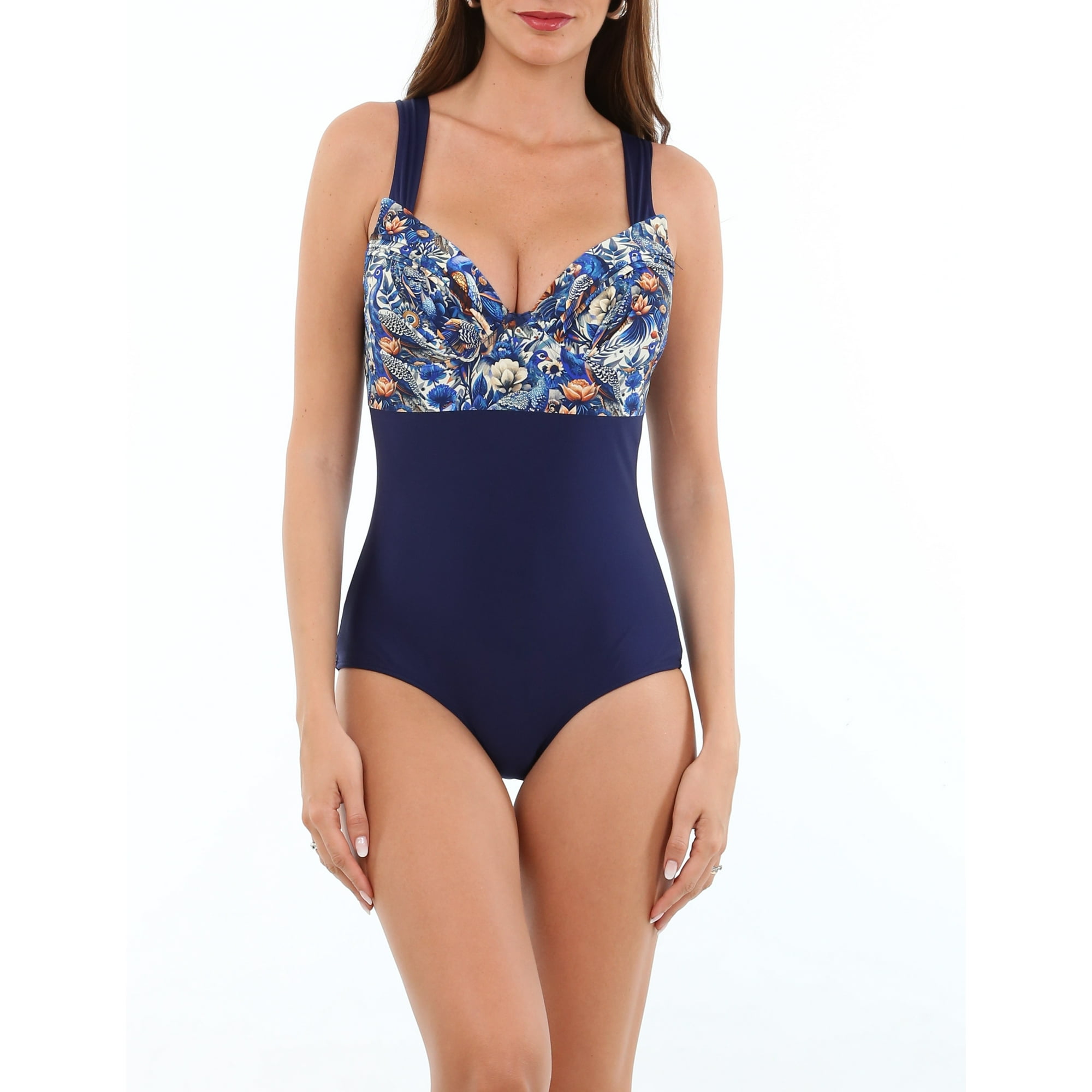 Samia - Traje De Baño Reductor Estampado Azul M