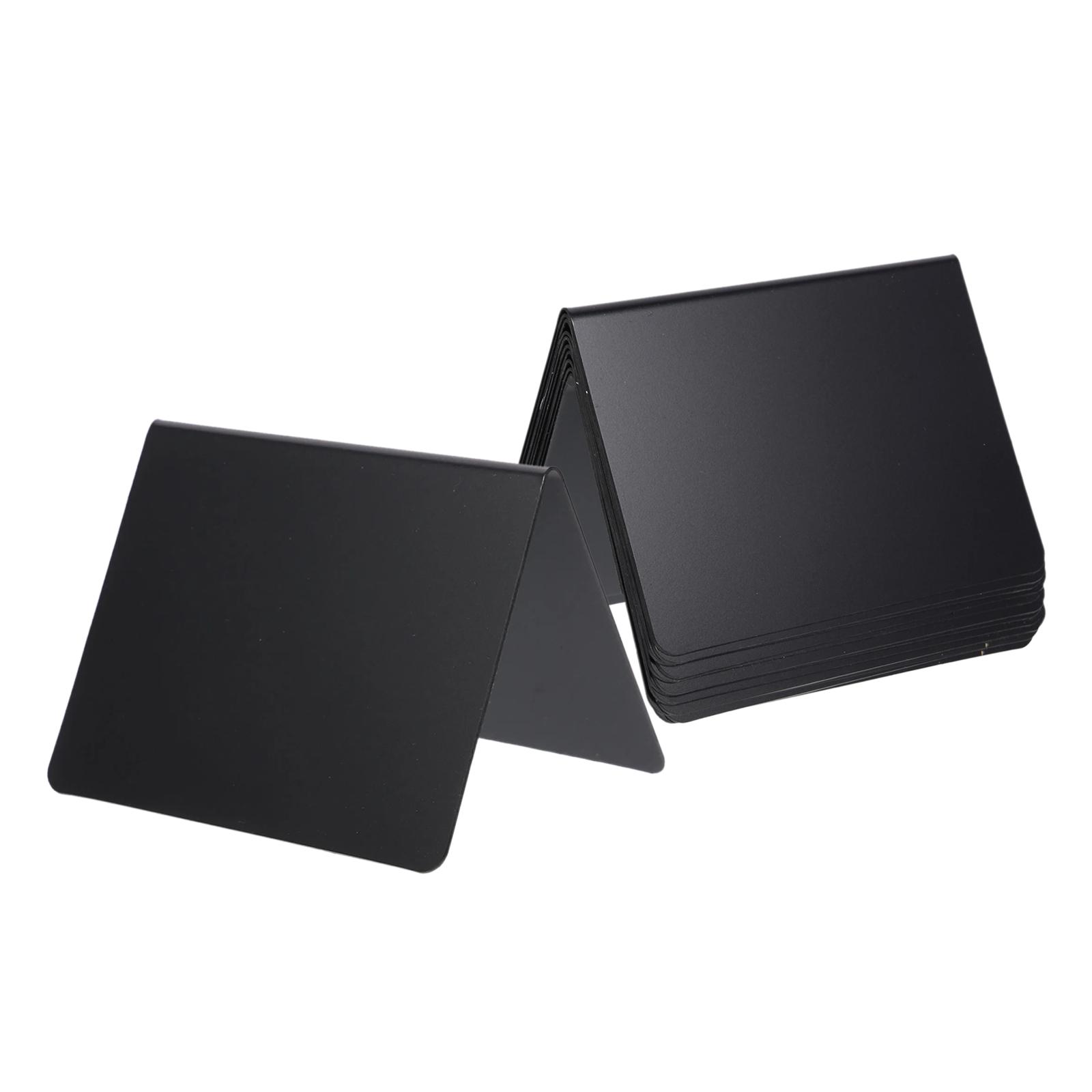 Magideal - 12 Piezas Letreros De Etiqueta De Número De Mensaje Letrero De Mesa Pizarra Pizarra Reutilizable Bloc De Palabras Mini Pizarras Letreros Para Números Negro