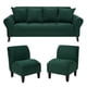 thumbnail image 1 of Living Lua Sofa 3 Cuerpos + 2 Poltronas Felpa Verde Botella, 1 of 6