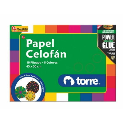 Papel Celofán 10 Pliegos 8 Colores 1 Un Torre