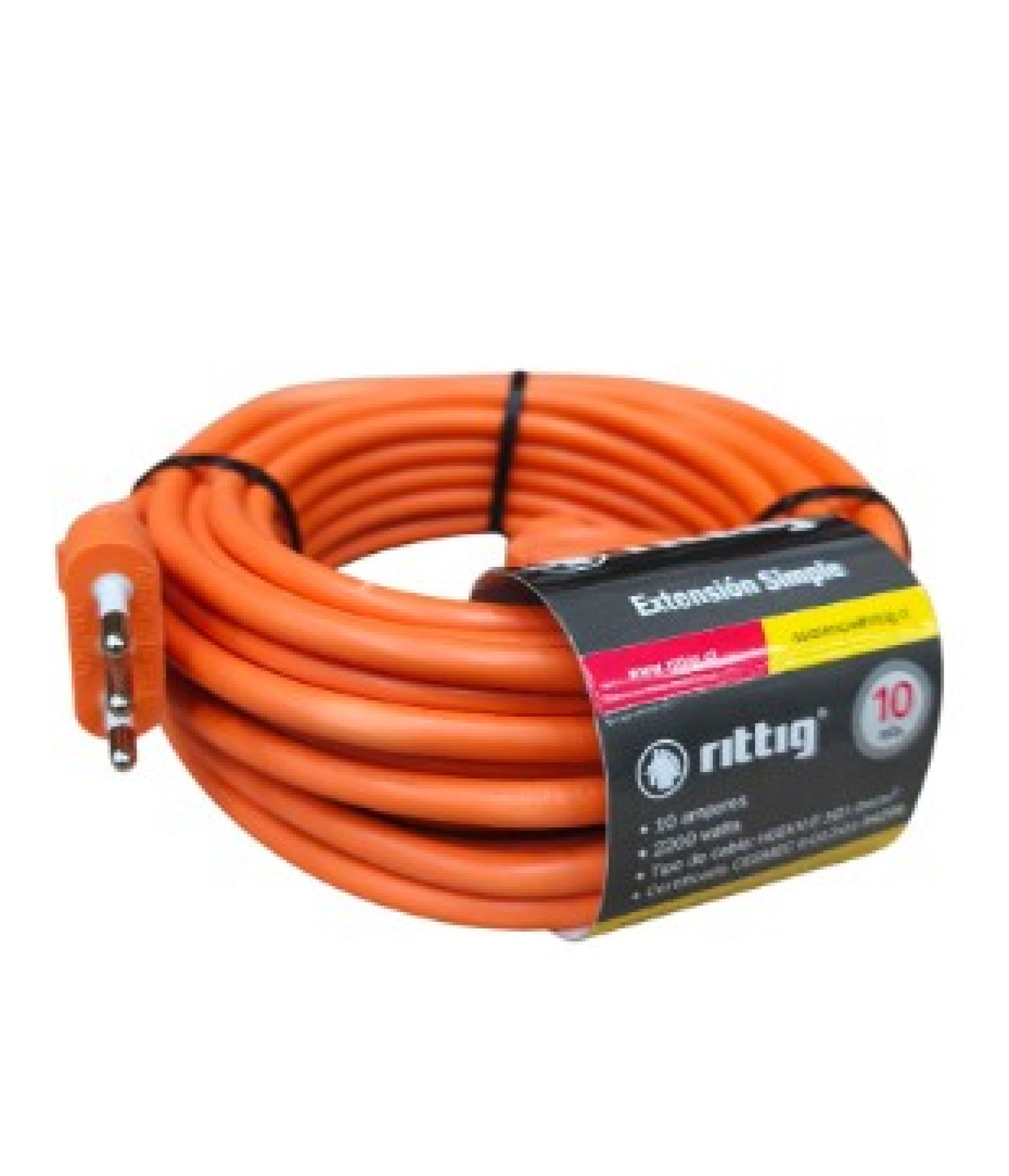 Alargador Simple 10 Mts Naranjo Rema
