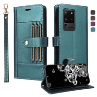 Foxdock Funda Tipo Cartera Para Samsung Galaxy S20 Ultra – Cubierta De Cuero Pu Con Múltiples Ranuras, Bolsillo Para Efectivo Y Correa De Muñeca