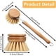 thumbnail image 4 of Juego de 4 cepillos para platos, cepillos de cocina de madera con mango de madera - Cepillo de limpieza de ollas y sartenes de madera con cabezal reemplazable, 4 of 7