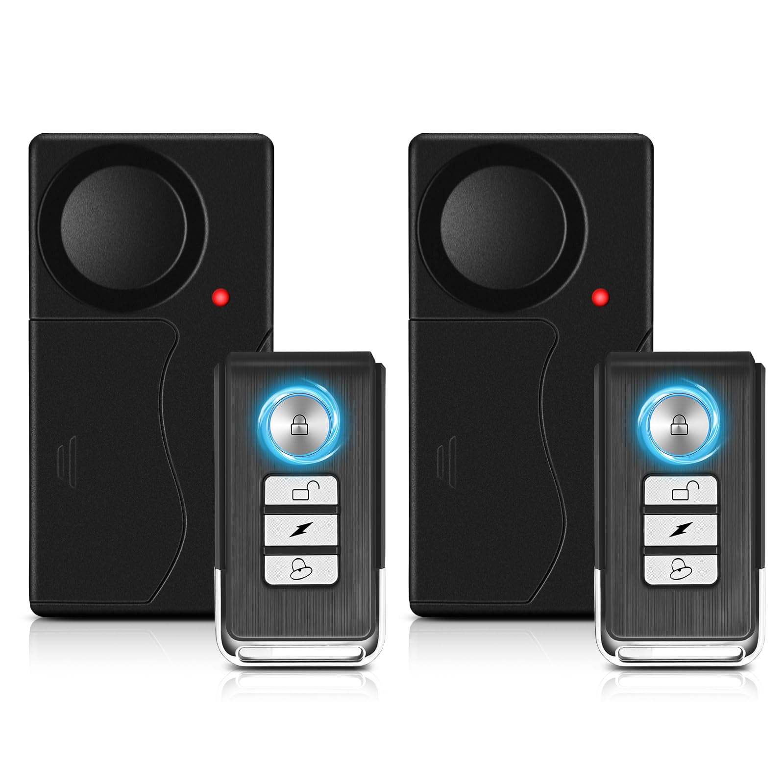 Xusx111 - Alarma De Motocicleta 110decibel Con Control Remoto Vibración Inalámbrica Antirobo Bicicleta / Motocicleta / Alarmas De Seguridad Del Vehículo, Alarma De Puerta Y Ventana, 2pcs