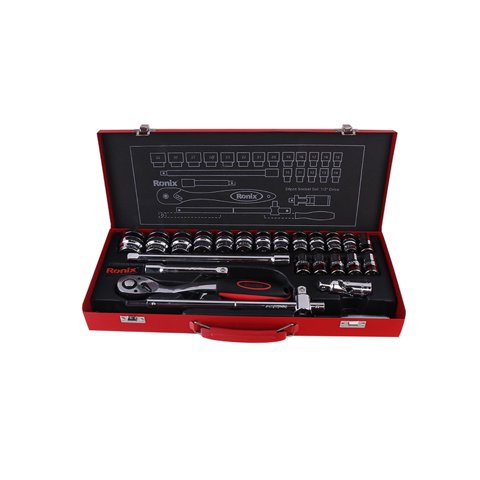 Ronix - Juego De Dados Variado 24 Piezas Acero Cr-V