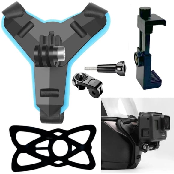 Montura de mentón para casco moto c/ adaptador GoPro
