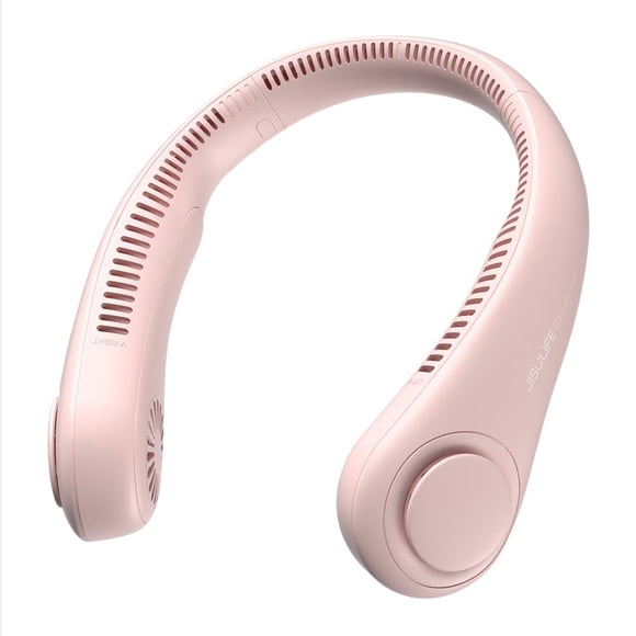 Ventilador portátil de cuello JISULIFE 4000 mAh, 5 velocidades, rosa