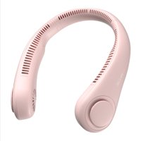 Ventilador Portátil De Cuello Jisulife 4000 Mah, 5 Velocidades, Rosa