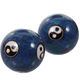 thumbnail image 1 of 1 Set Enamel Chinese Tai Chi Pattern Blue Health Balls Baoding Balls Exercise Massage Balls Stress Relieve Hand Exercise, 1 of 3