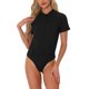 thumbnail image 1 of INSPIRE CHIC Bodysuit de Mujer con Cuello Alto, Manga Corta y Botones, Talla XL, Negro, 1 of 6