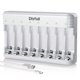 thumbnail image 1 of Cargador de baterías DLYPOW de 8 ranuras para AA y AAA con carga rápida USB-C, 1 of 8
