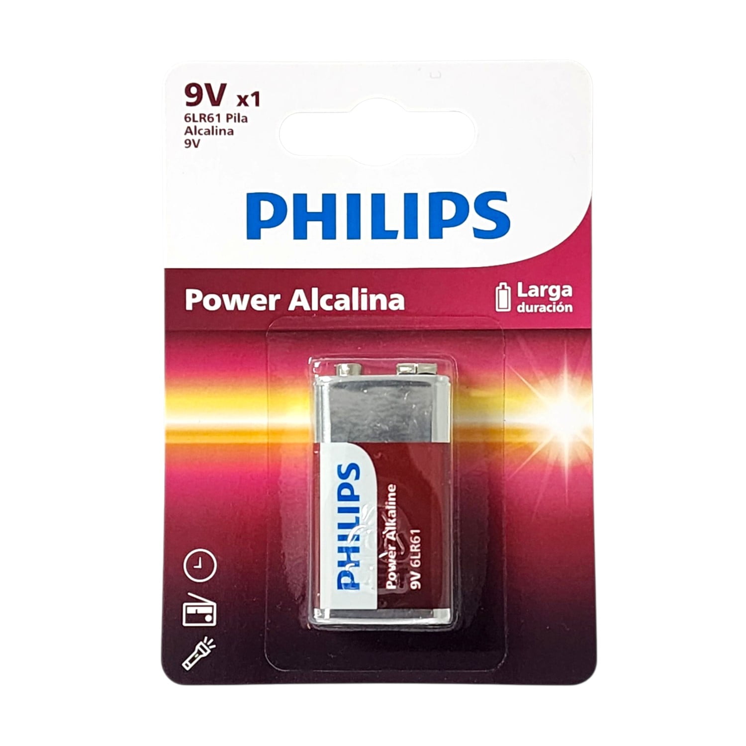 Batería Pila 9v 6lr61p1b Alcalina Philips
