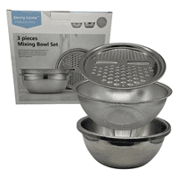 Genérico - Set De 3 Piezas Para Cocina Premium: Bowl, Colador Y Rallador Multifuncional