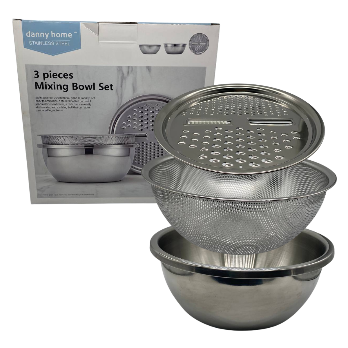 Genérico - Set De 3 Piezas Para Cocina Premium: Bowl, Colador Y Rallador Multifuncional