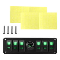 Ioensy - Panel De Interruptores Basculantes De 6 Posiciones, Precableado, 12 V, Encendido Y Apagado, Para Suv, Atv, Automóviles, Color Verde