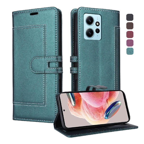 Premium Wallet Case for Xiaomi Redmi Note 12 4G with Card Slots & Kickstand, Flip Cover Green