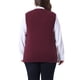 thumbnail image 3 of Agnes Orinda Chaleco de Suéter Talla Grande para Mujeres Cuello en V Chalecos de Punto Sólido Clásico Sin Mangas Suéteres Tops 1X Burdeos, 3 of 6