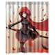 thumbnail image 1 of Cortina de ducha de tela roja de Anime para niña, juego de cortina de baño con ganchos, tamaño 60 x 72 pulgadas, 1 of 3