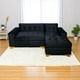 thumbnail image 1 of Sofa Seccional Felpa Negra Divan Derecho, 1 of 3