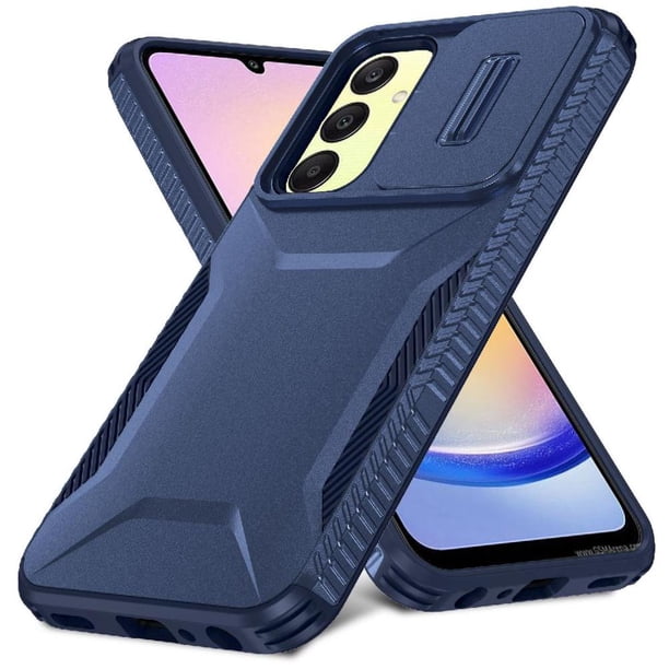 Funda Resistente para Samsung Galaxy A25 5G con Tapa Deslizante y Protección Militar Azul
