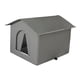 thumbnail image 5 of Refugio para gatos callejeros, casa para gatos al aire libre, suministros para mascotas, cama para perros con aislamiento cálido e impermeable, tienda Gris S, 5 of 6