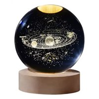 Leon Import - Lampara De Luz Led 3D Bola De Cristal Sistema Solar
